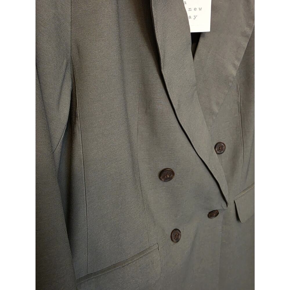 NWT L Women's Olive Green Lined Blazer with Front‎ Pockets and Button Detail - Picture 3 of 6